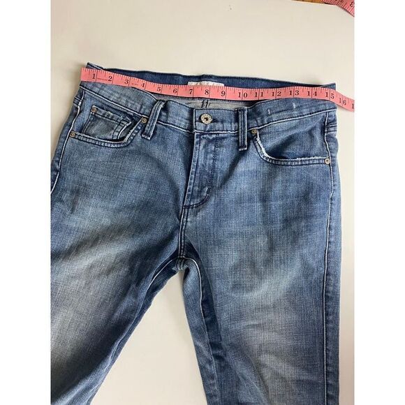 James Jeans Ankle Ciggy Mid-Rise Raw Hem Medium Wash Factory Distressed -Size 30 - Picture 7 of 8